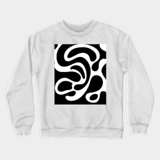 Black and white liquid marble swirl style pattern Crewneck Sweatshirt